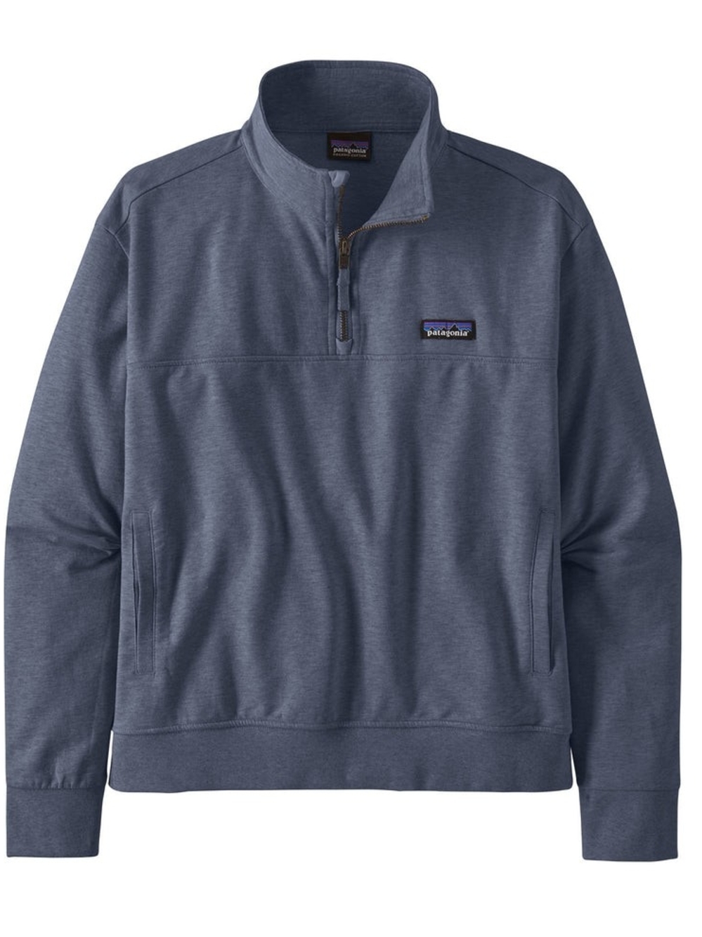 Patagonia Organic Cotton Woman's Ahnya Quarter-Zip Pullover - Blue Green Size XL
